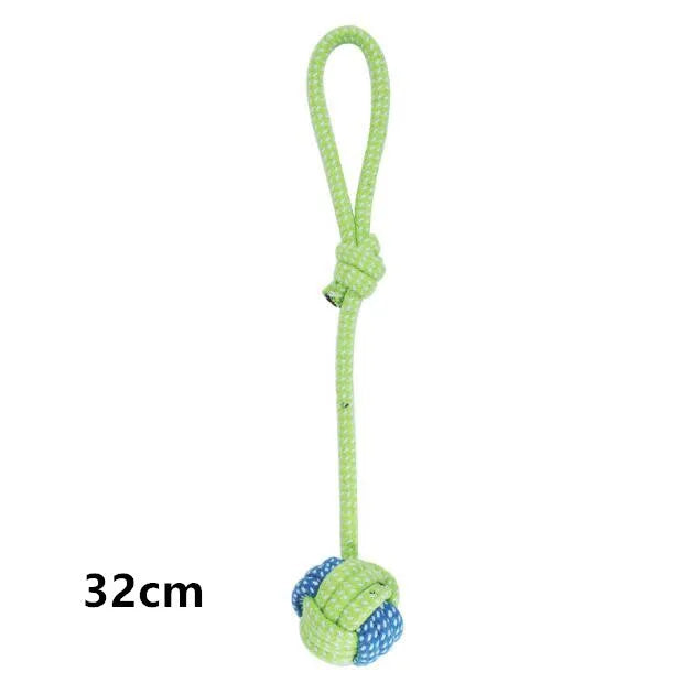 Interactive Cotton Rope Dog Toy Ball for Chewing & Teeth Cleaning