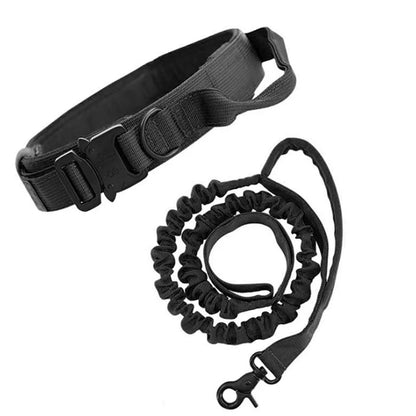 Tactical Nylon Dog Collar & Leash Adjustable Durable