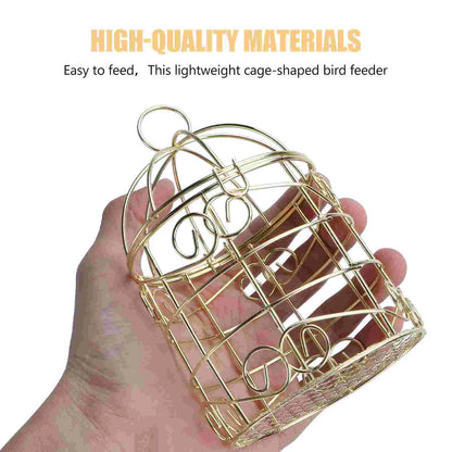 "2PCS Vintage Wrought Iron Hanging Bird Feeder Cage"