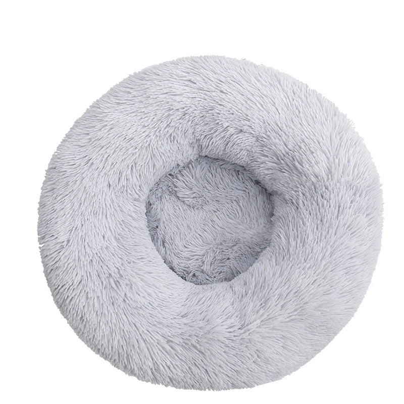 Round Plush Pet Bed Soft & Warm for Dogs & Cats