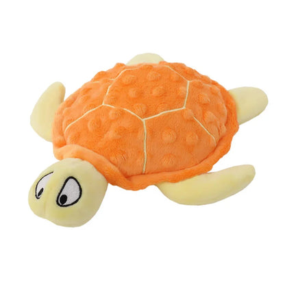 Turtle Squeaky Plush Dog Toy No Stuffing