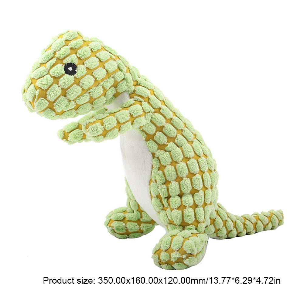 Indestructible Squeaky Dinosaur Dog Toy for Aggressive Chewers