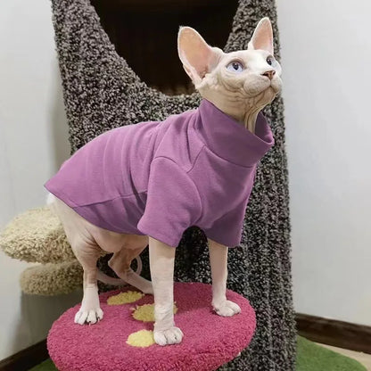 Winter Sphynx Cat Clothes Soft Warm Pajamas for Small Pets