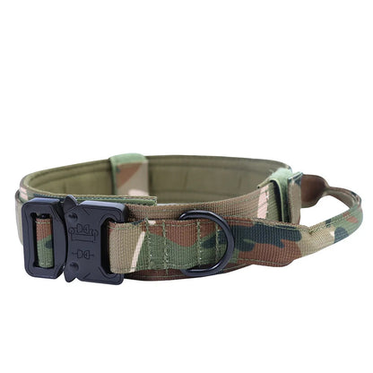 Tactical Nylon Dog Collar & Leash Adjustable Durable