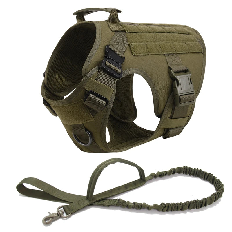 Tactical Dog Vest and Leash Set for Training & All Breeds