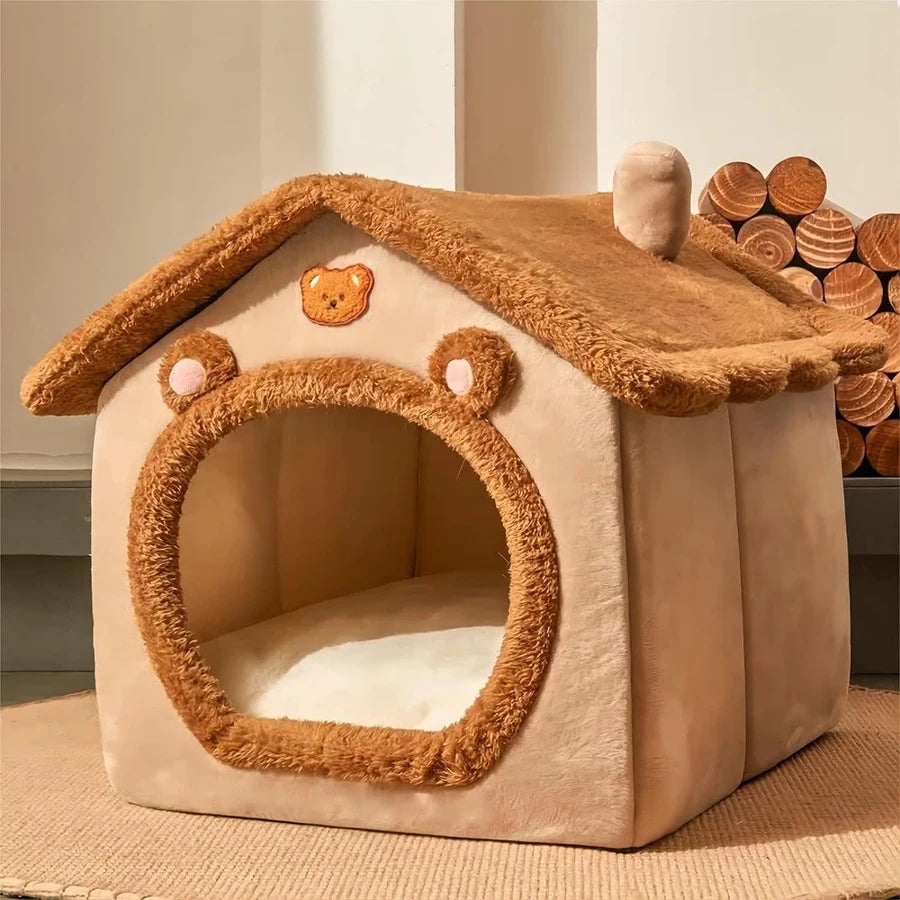 Foldable Washable Pet House Cat Puppy Cave Bed