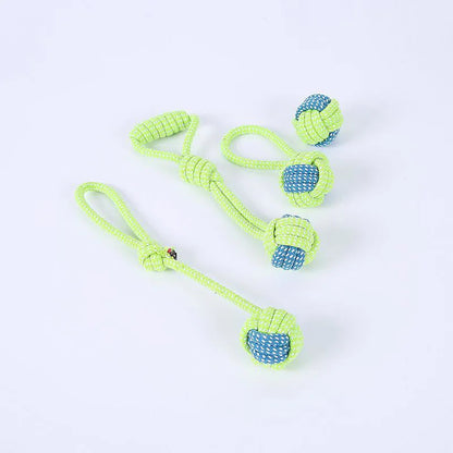 Interactive Cotton Rope Dog Toy Ball for Chewing & Teeth Cleaning