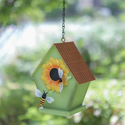 Metal Hanging Bird Nest Hut for Parakeets & Hummingbirds