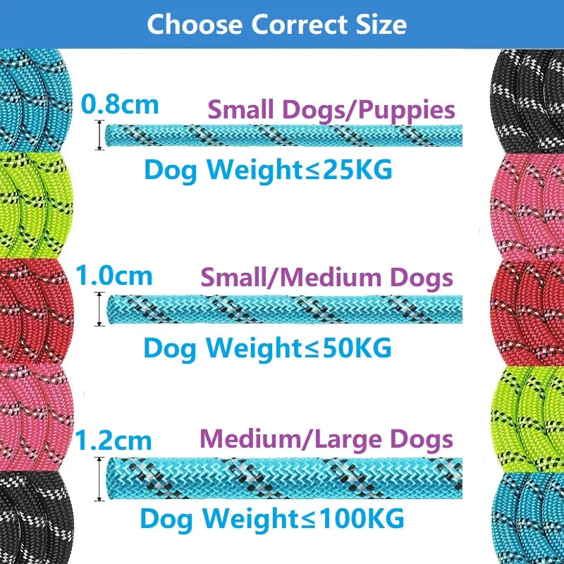 Durable Dog Leash Soft Handle for Small to Large Dogs