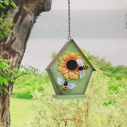 Metal Hanging Bird Nest Hut for Parakeets & Hummingbirds