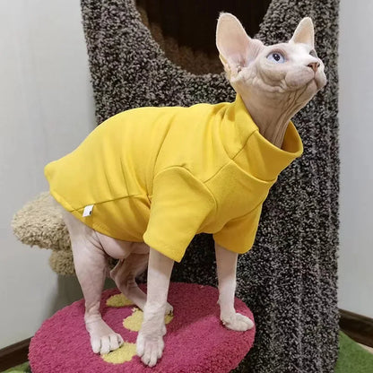 Winter Sphynx Cat Clothes Soft Warm Pajamas for Small Pets