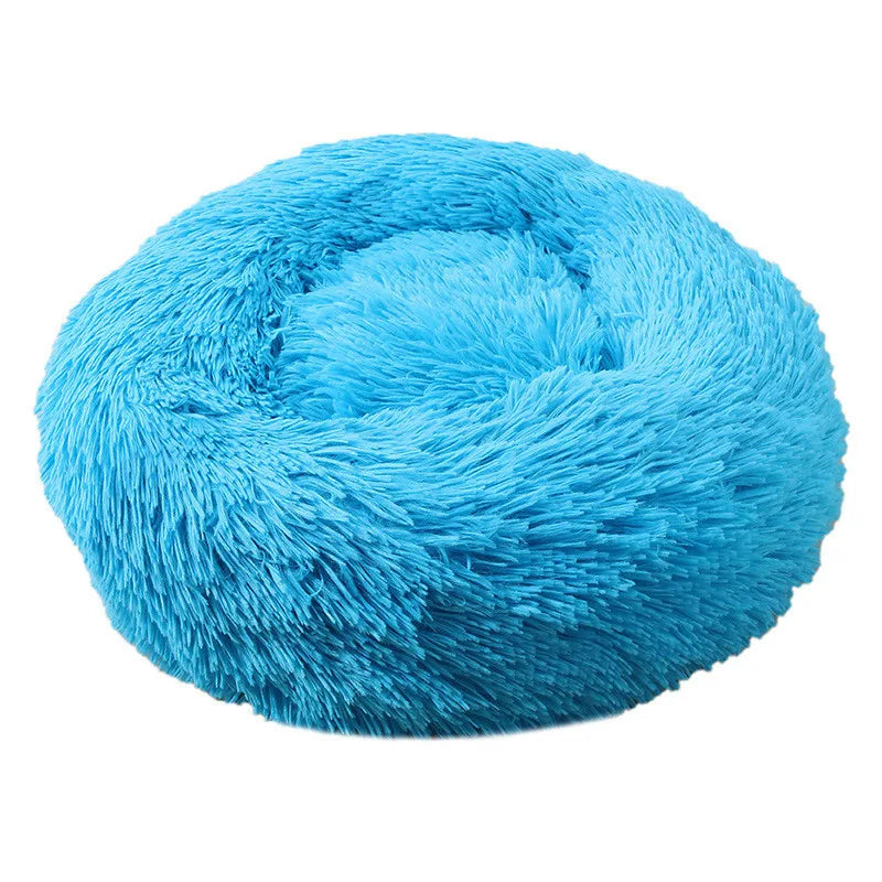 Round Plush Pet Bed Soft & Warm for Dogs & Cats