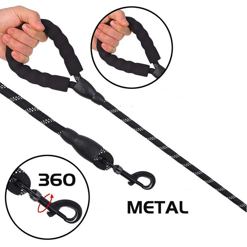 Durable Dog Leash Soft Handle for Small to Large Dogs