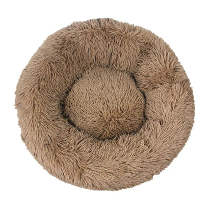 Round Plush Pet Bed Soft & Warm for Dogs & Cats