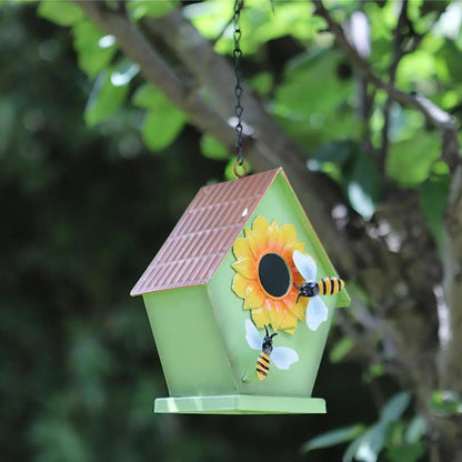 Metal Hanging Bird Nest Hut for Parakeets & Hummingbirds