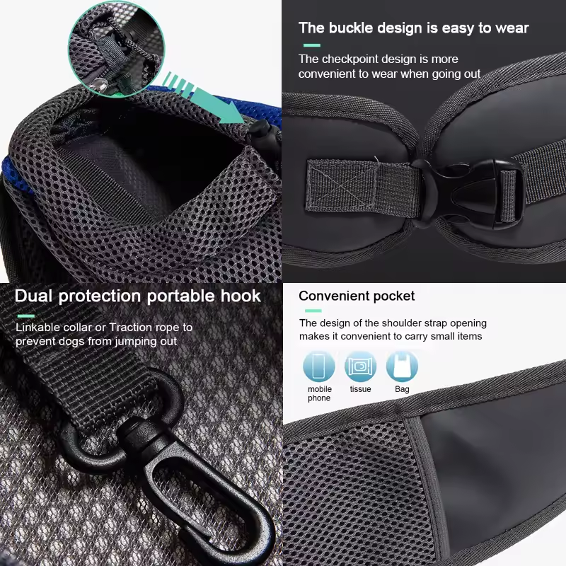 Pet Backpack Carrier Travel Tote Mesh Sling Crossbody Bag