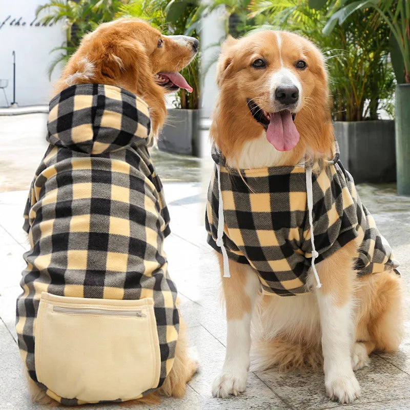 Reversible Plaid Dog Winter Coat for Small to Large Dogs