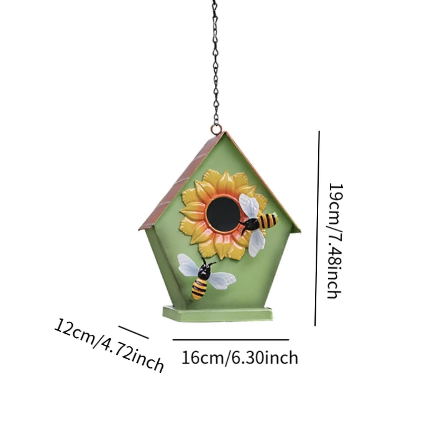 Metal Hanging Bird Nest Hut for Parakeets & Hummingbirds