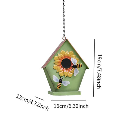 Metal Hanging Bird Nest Hut for Parakeets & Hummingbirds