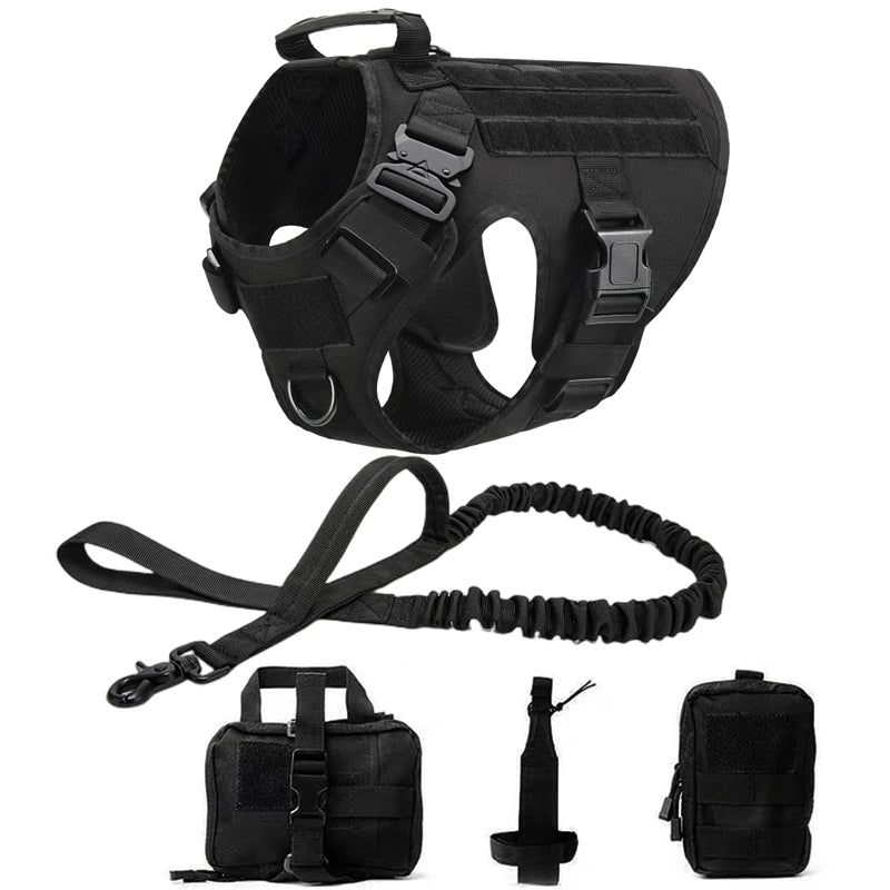 Tactical Dog Vest and Leash Set for Training & All Breeds