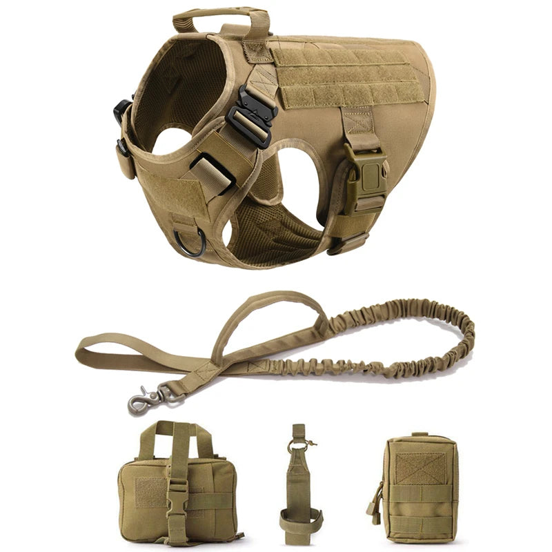 Tactical Dog Vest and Leash Set for Training & All Breeds