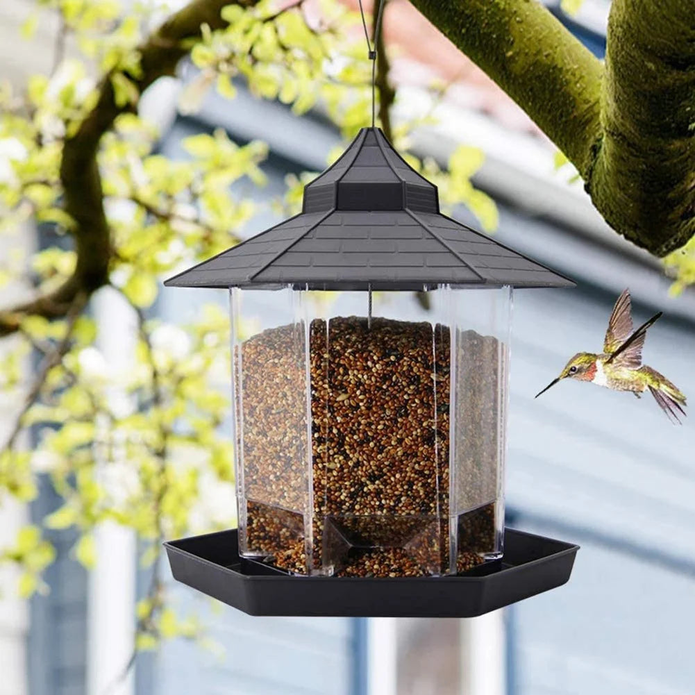 Hanging Waterproof Gazebo Bird Feeder with Rope