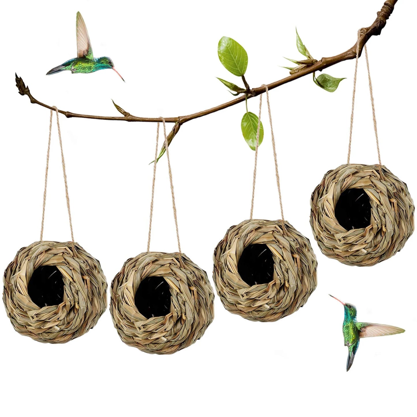 Natural Reed Grass Bird Nest Spherical Hanging Cage