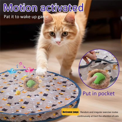 Motion-Activated Rolling Ball Cat Toy for Hide & Seek