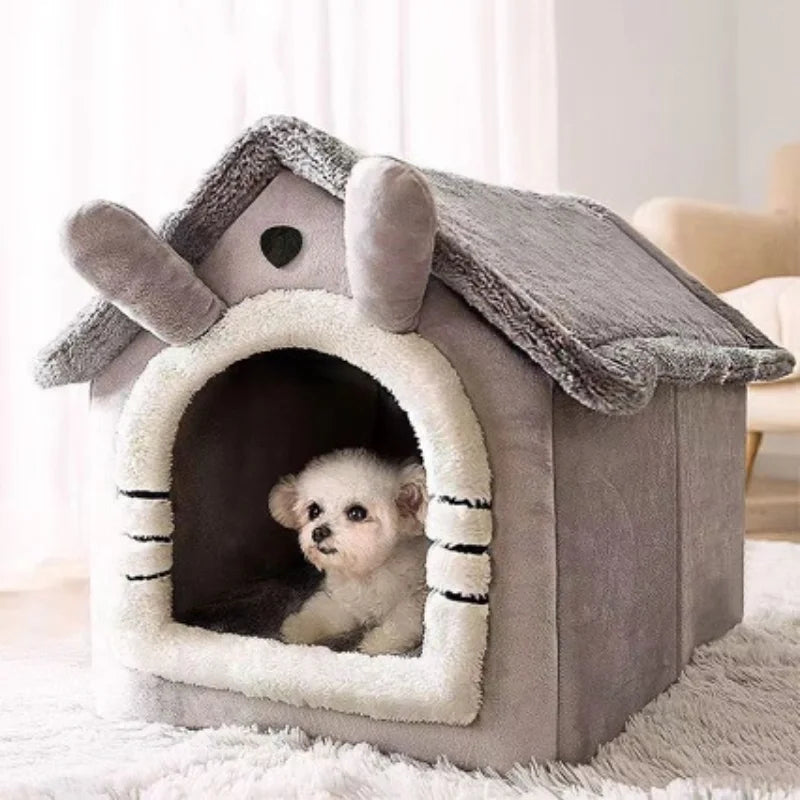 All-Season Washable Dog & Cat House with Soft Cushion