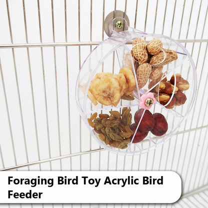 Rotating Parrot Foraging Toy Chewable Cage Feeder