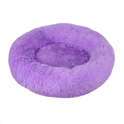 Round Plush Pet Bed Soft & Warm for Dogs & Cats