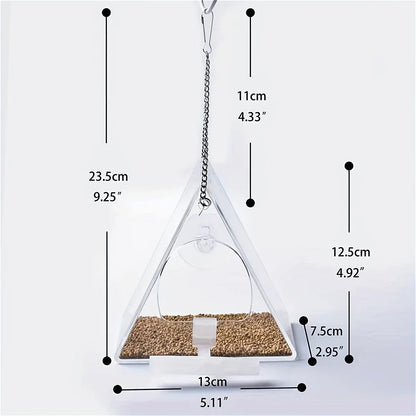 Window Bird Feeder with Strong Suction Cup & Weather-Resistant