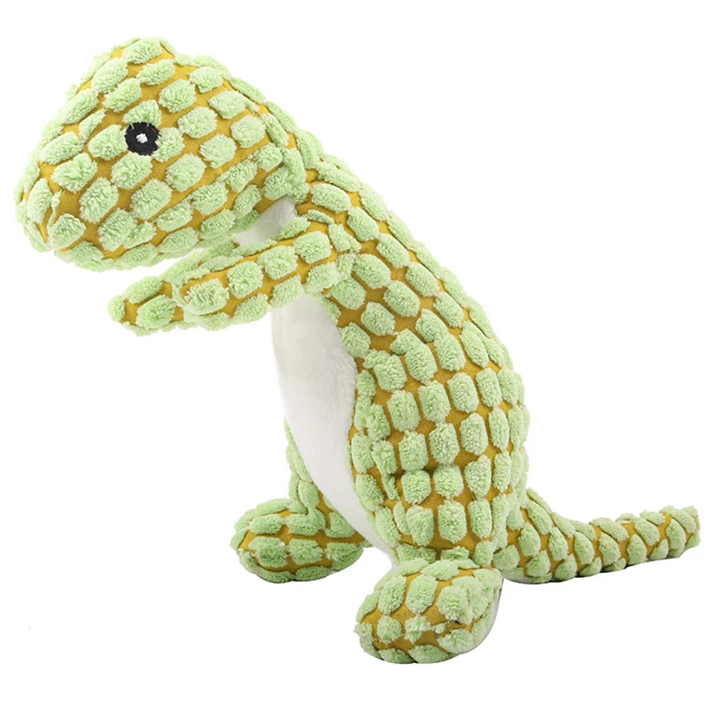 Indestructible Squeaky Dinosaur Dog Toy for Aggressive Chewers