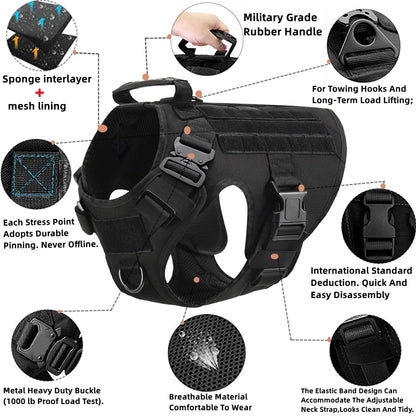 Tactical Dog Vest and Leash Set for Training & All Breeds