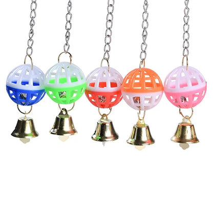 Colorful Parrot Swing Toy with Bell for Small Birds