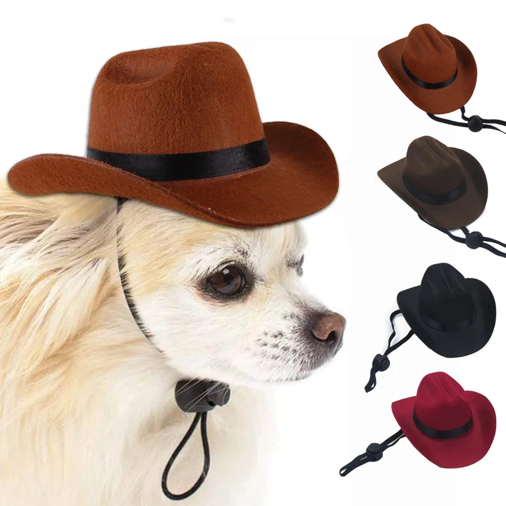 Pet Cowboy Hat Adjustable Cap for Small Dogs & Cats