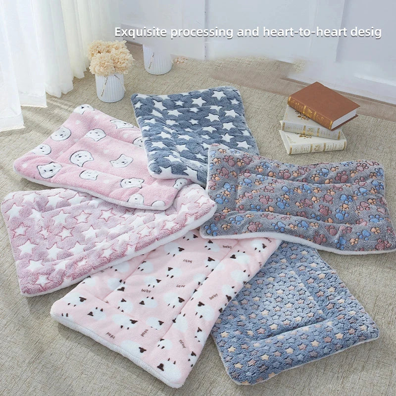 Flannel Pet Sleeping Mat Soft Dog Bed Cushion