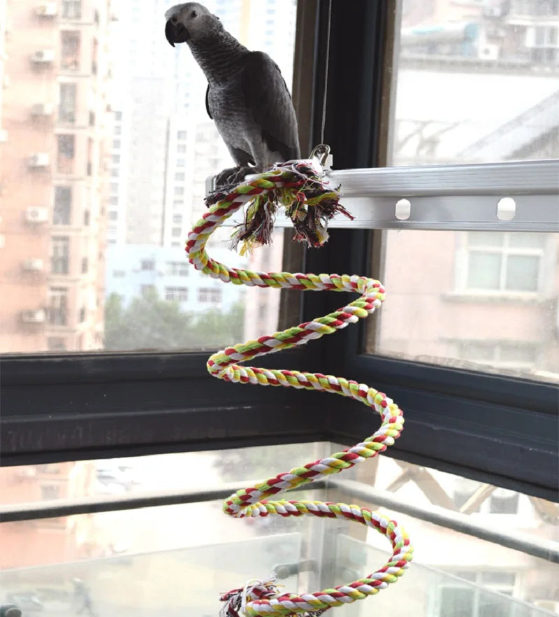 Parrot Bird Rope Toy with Bell for Cage Climbing