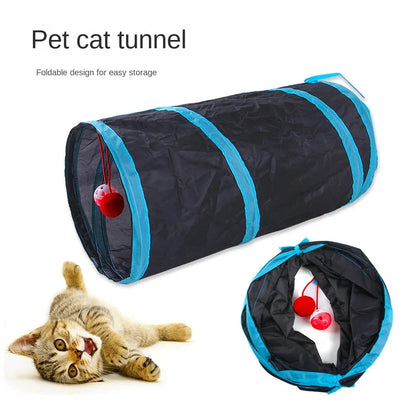 Foldable Cat Tunnel Breathable Play Tunnel for Indoor Cats