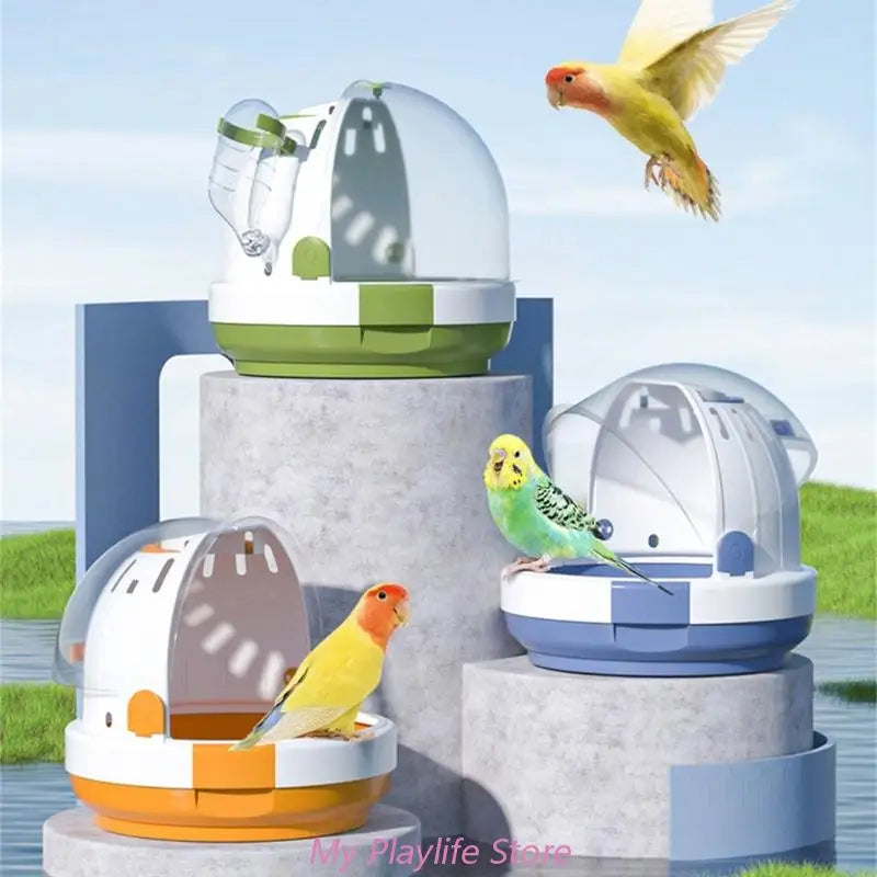 Portable Clear Bird Carry Case with Door Lock for Travel