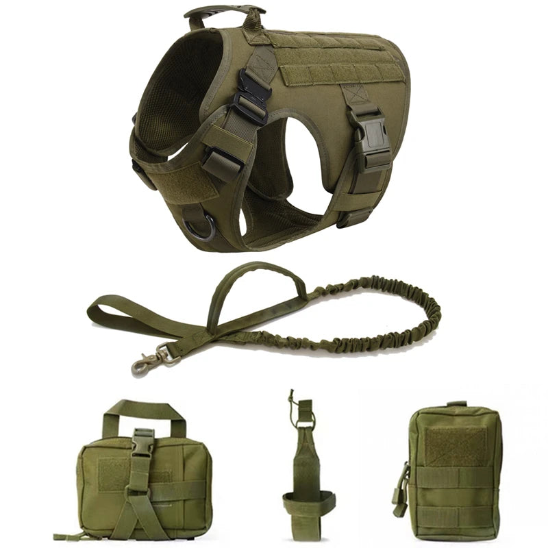 Tactical Dog Vest and Leash Set for Training & All Breeds