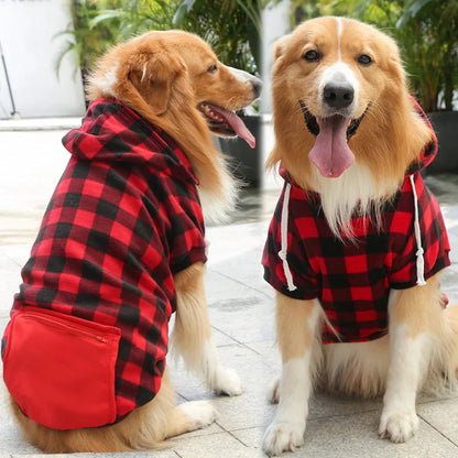 Reversible Plaid Dog Winter Coat for Small to Large Dogs