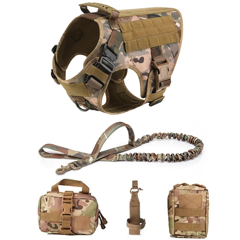 Tactical Dog Vest and Leash Set for Training & All Breeds