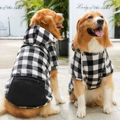 Reversible Plaid Dog Winter Coat for Small to Large Dogs