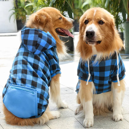 Reversible Plaid Dog Winter Coat for Small to Large Dogs