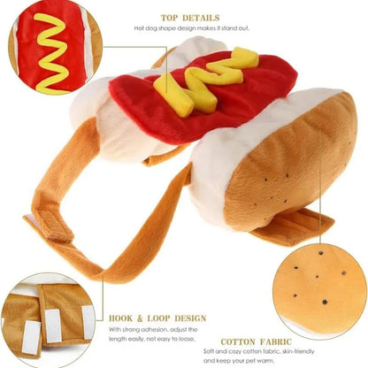 Halloween Hot Dog Costume Adjustable Pet Outfit