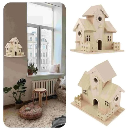 Wooden Bird House Kit for Adults & Outdoor Nest Box