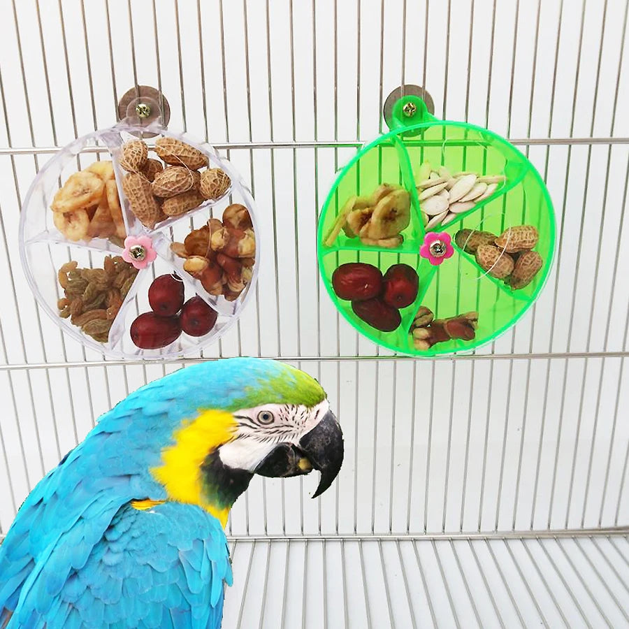 Rotating Parrot Foraging Toy Chewable Cage Feeder