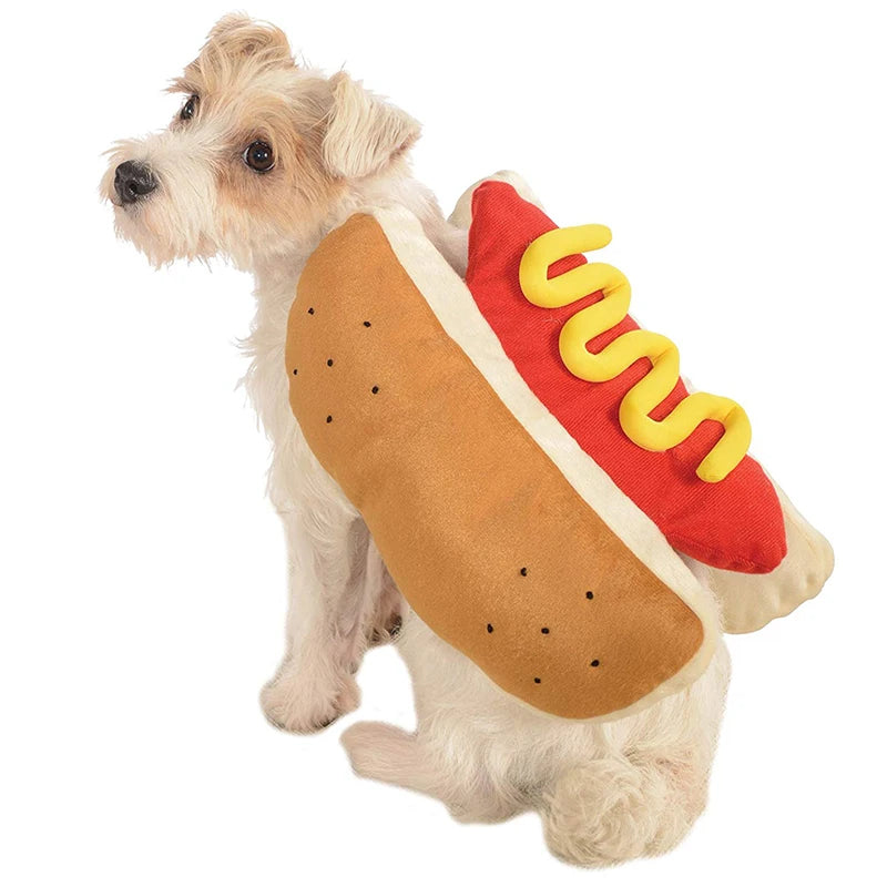 Halloween Hot Dog Costume Adjustable Pet Outfit