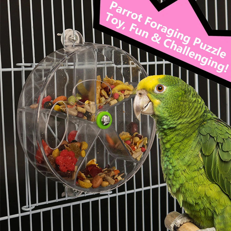 Rotating Parrot Foraging Toy Chewable Cage Feeder